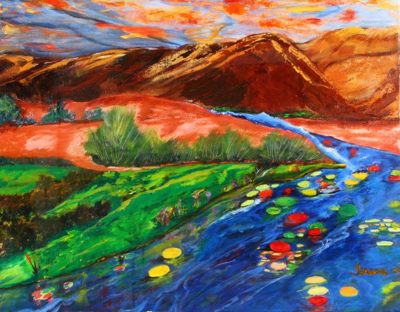 Mountain with Lillies by Teri Levine